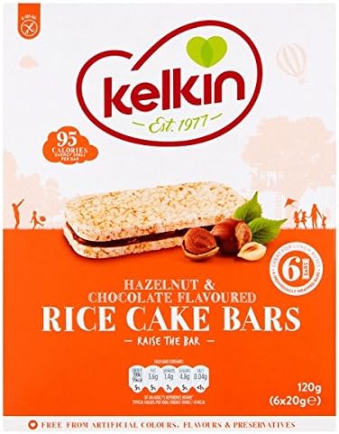 Kelkin hazelnut & chocolate flavoured Rice Cake Bars 6 Pack x 20g