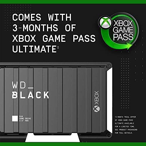 WD Black 12TB D10 Game Drive for Xbox One External Hard Drive 7200 RPM