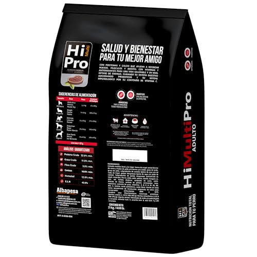 HI MULTI PRO Alimento Premium para Perro Adulto 25kg. con probióticos y Proteínas de Alto Valor biológico