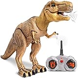 Discovery Kids Remote Control RC T Rex Dinosaur Electronic Toy Action Figure Moving & Walking Robot w/Roaring Sounds & Chomping Mouth, Realistic Plastic Model, Boys & Girls 6 Years Old+