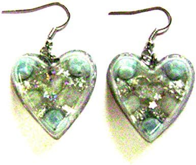 Earring Orgonite, Larimar and Moonstone, Silver leaf, Strong ability to contact Angels