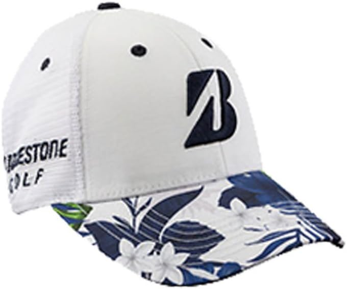 NEW 2018 Bridgestone Golf Luau Series White/Navy Snapback Adjustable Hat/Cap
