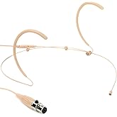 Galaxy Audio HSM8-OBG-4SHU Omnidirectional Earset Microphone with Shure Wireless Connector - Beige