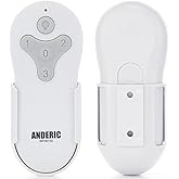 Anderic RRTR214D Replacement Ceiling Fan Remote | Compatible with Harbor Breeze TR214D, TR214B, TR214A, KUJCE10311, KUJCE10712, KUJCE10610 - 3-Speed Fan &amp; Light Control