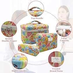 3pc Makeup Bag Set, Quilted Makeup Bag Set, Large