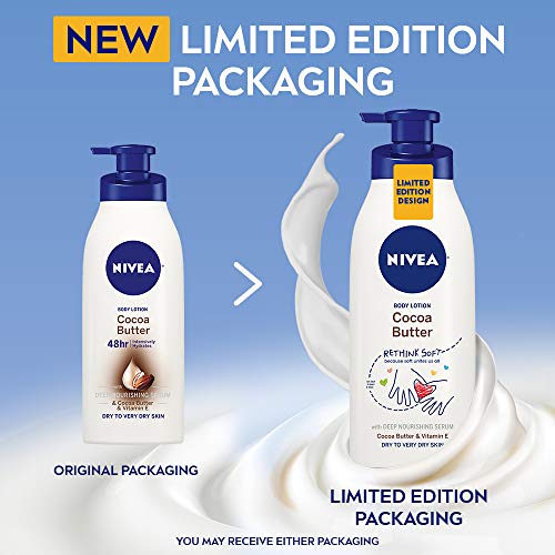 NIVEA Cocoa Butter Body Lotion with Deep Nourishing Serum, 16.9 Fl Oz