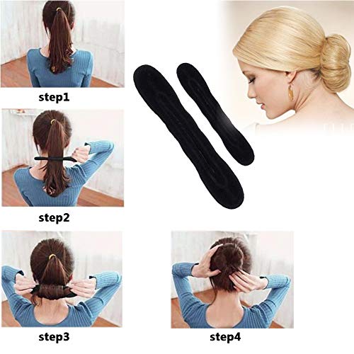 71 Pack Hair Styling Set, Fashion Magic Simple Fast Hairdress Braid Tool for DIY Hair Topsy Tail Styles Twist Spiral, Bun Clip Maker Pads Hairpins Roller Braid Curler Sponge Kits for Girls or Women