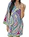Wander Agio Bohemia Single Sleeves Printing Beach National Strapless Silk Feel Dress