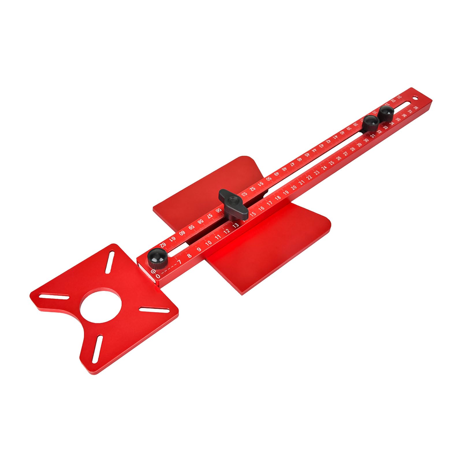 Upgraded 4 in 1 Aluminium Alloy Adjustable Multifunctional Router Jig for Woodworking, Metric Router Circle Cutting Jig for Flip Board Trimming Machine