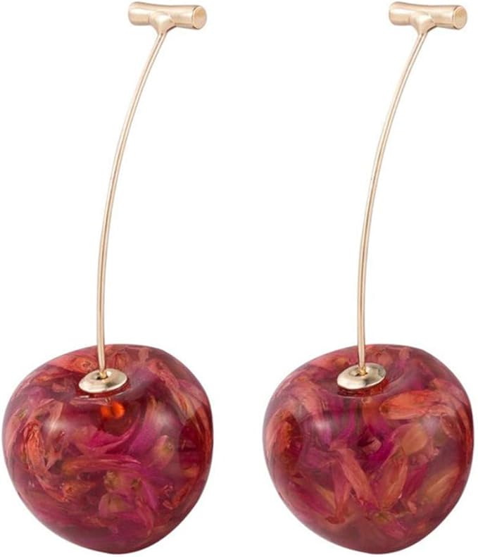 4 Paia Orecchini Ciliegia 3D Con 10 Lobes | Orecchini Pendenti Dolci E Carini Per Donne | Regalo Ideale - Foto 6