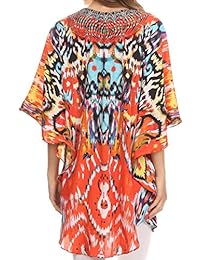 Sakkas Tallulah blusa con escote en V amplia con cordones y piedras