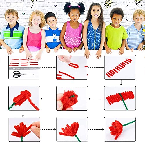 Nyganmelloz 200 Pieces Pipe Cleaners Multi Colors 30cm Chenille Stems Arts and Crafts for Kids DIY Art Creative Crafts Project Decorations (20 colors)