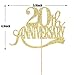 Gold Glitter 20th Anniversary Cake Topper - for Happy 20th Wedding Anniversary / 20th Birthday Party/Cheers to 20 Years Party Decorations