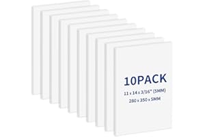 Zzrywuty 10 Pack Foam Boards 11" x 14", 5mm Thickness Styrofoam Foam Core Board for Crafts, White Poster Board Vision Board Presentation Board Mat Board