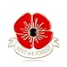 Remembrance Day Memorial Day Gift Poppy Brooch Pins Lest We Forget Flower Badge Broach (Lest We Forget A)
