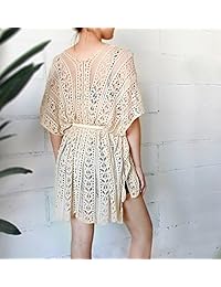 Bikini de verano para dama con cubierta de ganchillo