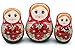 UNAMOI Matryoshka ceramic Measuring Cups, Daisy, Set of 6, Small, Red Floral