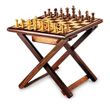 Stylla India Wooden Cross Leg Coffee Table Chess Sheesham Wood