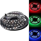 Led World Black PCB 5M 5050 SMD 300 Leds RGB Color Waterproof Flexible Strip Lights DC12V