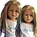 Clip In Hair Extensions for 18 inch and American Girl Dolls - Doll Wig Piece (Light Blue/Blue & Pink/Purple)