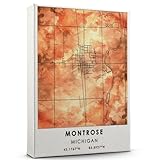 Montrose Map Poster, Michigan Map Art Poster, Map