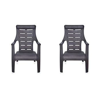 Nilkamal Sunday Garden Chair, Set of 2 (Weather Brown)
