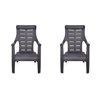 Nilkamal Sunday Garden Chair, Set of 2 (Weather Brown)