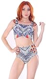 Simplicity Women's Printed & Solid High Neck Bikini Set