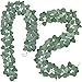SUPLA 2 Pack Total 12' Long Artificial Silver Dollar Eucalyptus Leaves Garland Holiday Season Floral Greenery Garlands Fake Hanging Eucalyptus Leaf Garland in Grey Green