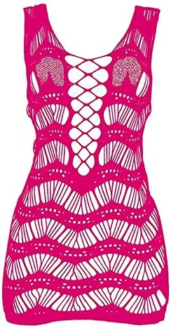 Fishnet Top With Roses HYJC Women Bodystocking Lingerie Fishnet Babydoll Nightwear (rose) One ...