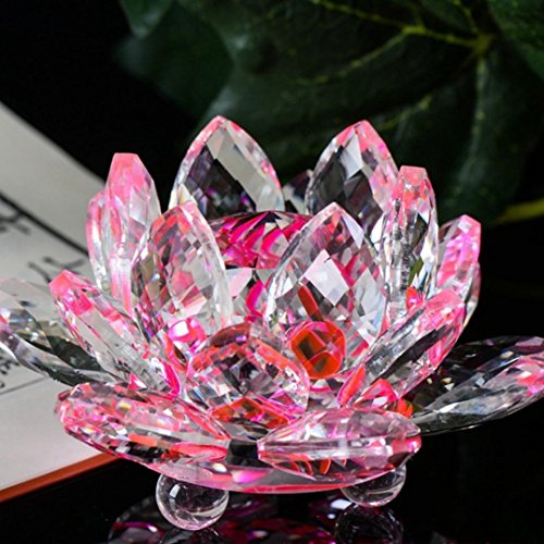 Hot Sale!!1PC Lotus Crystal Glass Collection Lotus Figure Paperweight (D) - Thumbnail 2