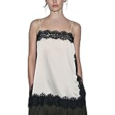 SUEER Women Y2K Lace Camisole Sleeveless Spaghetti Strap Top Square Neck Loose Going Out Tank Top