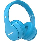 MIDOLA Kids Headphones Bluetooth 5.4 Wireless 68H Play Time Volume Limit 85/94dB Over-Ear Foldable Headset,Type-C Fast Charging,with Wired Aux Mic for Toddler Child Pad Tablet Blue