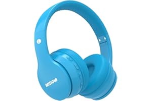 MIDOLA Kids Headphones Bluetooth 5.4 Wireless 68H Play Time Volume Limit 85/94dB Over-Ear Foldable Headset,Type-C Fast Charging,with Wired Aux Mic for Toddler Child Pad Tablet Blue