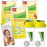 High Protein Meal Replacement Powder - 3 Pack Gluten Free Dietary Supplement 17.6 Oz. for Weight Management, Balancing Metabolism - Includes 2 Bonus Blender Bottles, Figure Plan Booklet - by Almased