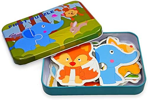 Vileafy Jigsaw Puzzles for Kids Self-Correcting Puzzles (Flashcards-Jungle Animals)
