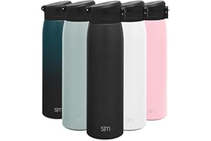 Simple Modern Insulated Thermos Travel Coffee Mug with Snap Flip Lid | Leakproof Reusable Stainless Steel Tumbler Cup | Gifts for Women Men Him Her | Kona Collection | 24oz | Midnight Black