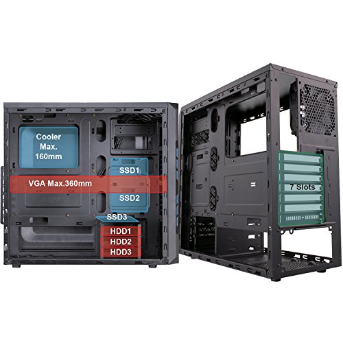 FSP CMT210(BLK) FSP CMT210 Translucent Window Panel ATX Mid Tower Gaming Computer Case - Thumbnail 6