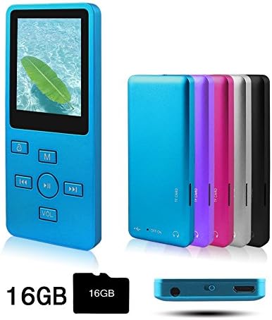 Ultrave Portable 16GB MP3 Player MP4 Player Hi-Fi Sound Music Player Expandable up to 64GB Supports FM Radio E-book Photo Viewer with Mini USB Port