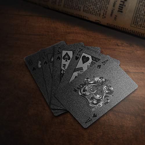 SolarMatrix Black Diamond Plastic Waterproof Playing Cards Novelty, 1 Deck of Cards, Poker Cards Deck