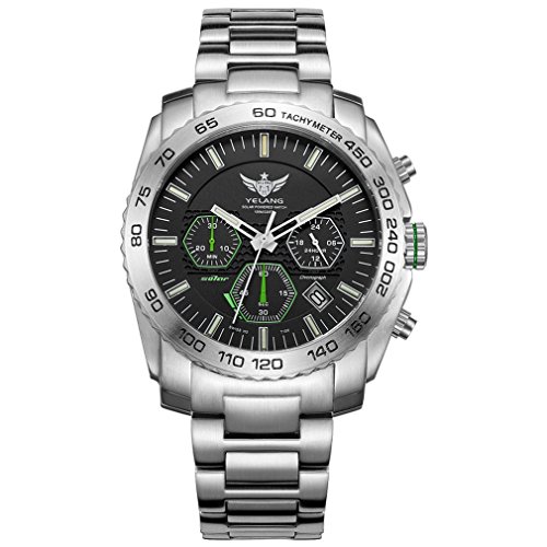 YELANG V1210 Eco-Drive Movement T100 Tritium Sapphire Mirror Men Business Sport Watch Wristwatch