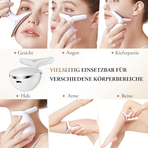 Gesichtsmassagegerät, ANLAN Gua Sha Elektrisch Beauty Gerät mit 7 Lichtfarben, 40±3℃ Wärmefunktion und 3 Modi Gesichtsmassage – Face Massager für Hautkomfort & Hilft bei der Straffung der Haut