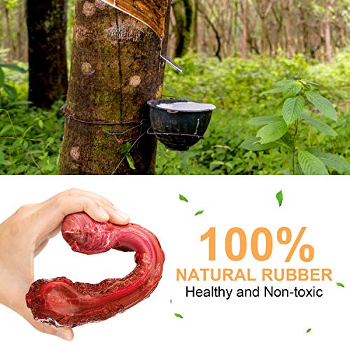 ESPER Dog Toys, Durable Dog Chew Toys for Aggressive Chewers Bacon Flavored Tough Natural Rubber & Teeth Cleaning Chewing Bones for Large/Medium Dogs (B)