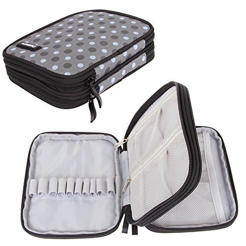 Crochet Hook Case, Organizer Zipper Bag with Web Pockets for Various Crochet Needles and Knitting Accessories