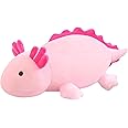 SQEQE Weighted Axolotl Plush Toy, Pink Axolotl Stuffed Animals Cute Axolotl Plush Pillow, Cute Weighted Stuffed Animals Gifts for Girls & Boys Age 3-12 (13.8" | 1.6 lbs, Pink Axolotl)