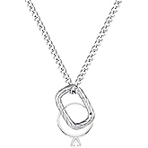 GAVU Ring Holder Necklace for Women, Rectangle Stainless Steel Ring Keeper Necklaces for Women 16"/18"/20"