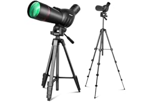 Nexiview 25-75x60 Spotting Scope with 64in Tripod, Carry Bag - Clear Low Light Vision Spotting Scopes - Fogproof Spotting Scopes for Target Shooting, Hunting, Birding, Wildlife Viewing (Black)