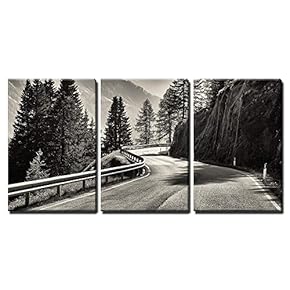 Country Road at The European Alps - Canvas Art Wall Art - 16"x24"x3