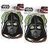 Star Wars Birthday Party Masks ft. Yoda, Chewbacca, Darth Vader and Storm Trooper, 8 ct (2 Pack)