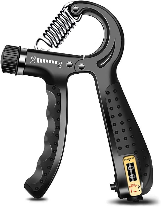 EVQ Upgrade Version Hand Grip Strengthener, Hand Exerciser, Finger Exercise, Strength Trainer Non-Slip Handles, Automatic Counting : Sports & Outdoors